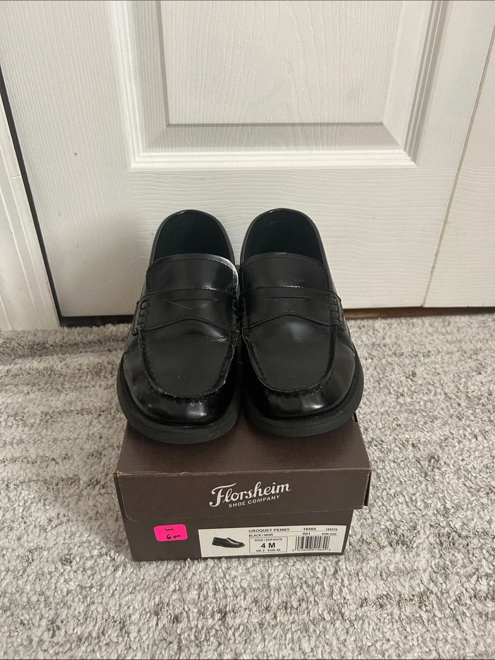 Florsheim Black Leather Croquet Penny Loafers